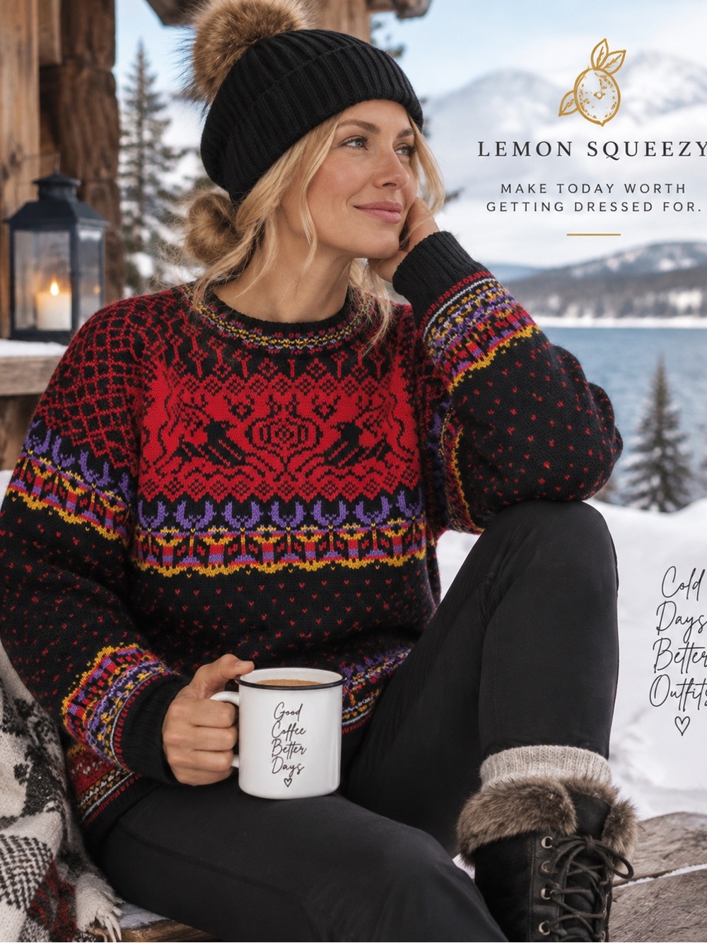 Dale of Norway Red & Black Nordic Pattern Sweater, wool, pullover, crew neck,